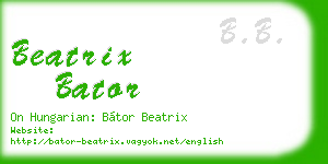 beatrix bator business card