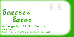 beatrix bator business card